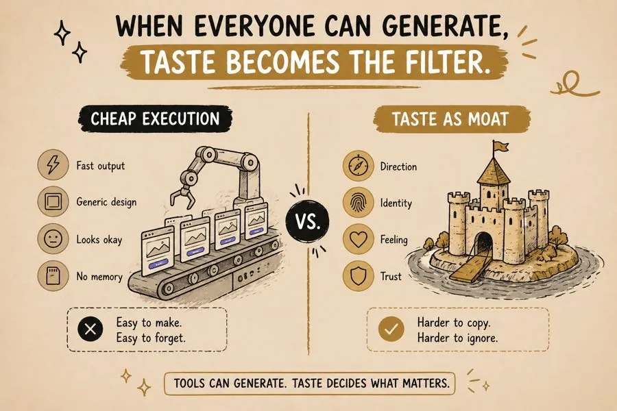 The new creative cost equation: old manual production versus AI leverage, expert direction and better systems.